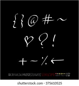 Alphabet & number / handwriting - vector