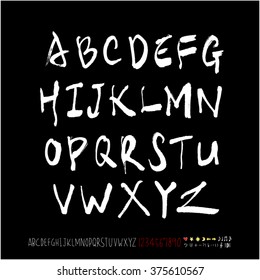 Alphabet & number / handwriting - vector