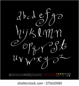 Alphabet & number / handwriting - vector