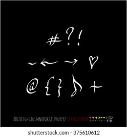 Alphabet & number / handwriting - vector