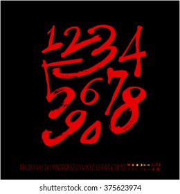 Alphabet & number / handwriting - vector