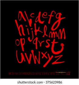 Alphabet & number / handwriting - vector