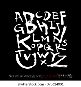 Alphabet & number / handwriting - vector