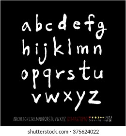 Alphabet & number / handwriting - vector
