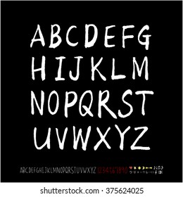 Alphabet & number / handwriting - vector