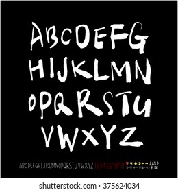 Alphabet & number / handwriting - vector