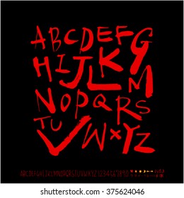 Alphabet & number / handwriting - vector