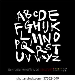Alphabet & number / handwriting - vector