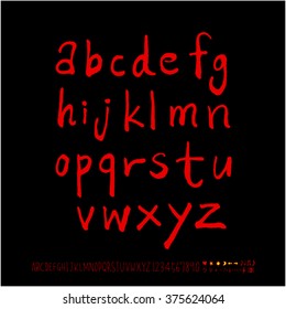 Alphabet & number / handwriting - vector