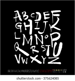 Alphabet & number / handwriting - vector