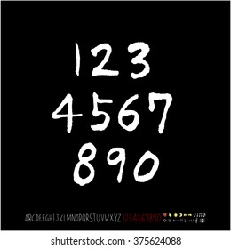 Alphabet & number / handwriting - vector