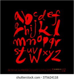 Alphabet & number / handwriting - vector