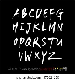 Alphabet & number / handwriting - vector