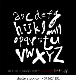 Alphabet & number / handwriting - vector