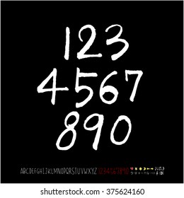 Alphabet & number / handwriting - vector