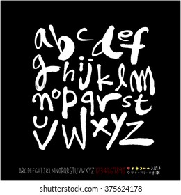 Alphabet & number / handwriting - vector