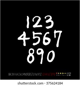 Alphabet & number / handwriting - vector