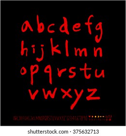 Alphabet & number / handwriting - vector