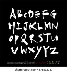 Alphabet & number / handwriting - vector