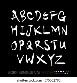 Alphabet & number / handwriting - vector