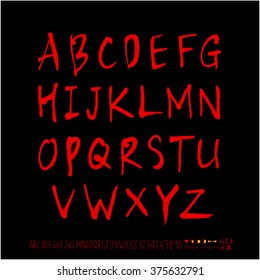 Alphabet & number / handwriting - vector