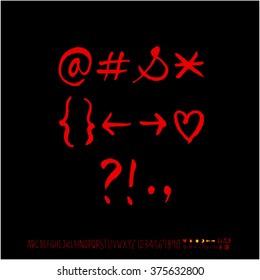 Alphabet & number / handwriting - vector