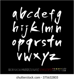 Alphabet & number / handwriting - vector