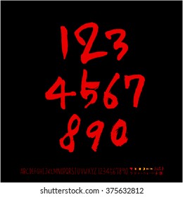 Alphabet & number / handwriting - vector
