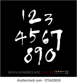 Alphabet & number / handwriting - vector