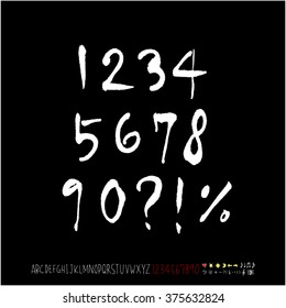 Alphabet & number / handwriting - vector