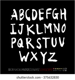 Alphabet & number / handwriting - vector