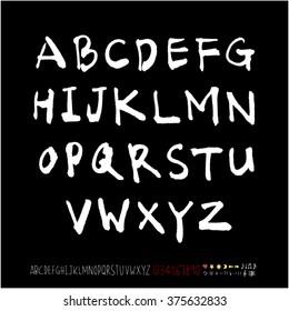 Alphabet & number / handwriting - vector