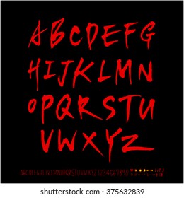 Alphabet & number / handwriting - vector
