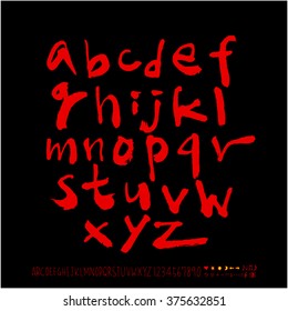 Alphabet & number / handwriting - vector