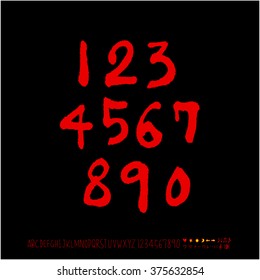 Alphabet & number / handwriting - vector