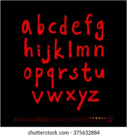 Alphabet & number / handwriting - vector