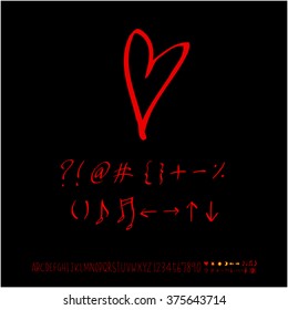 Alphabet & number / handwriting - vector