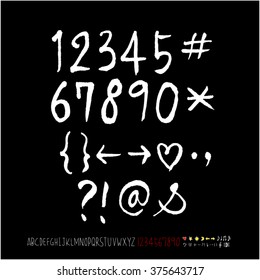 Alphabet & number / handwriting - vector
