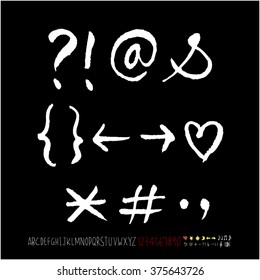 Alphabet & number / handwriting - vector