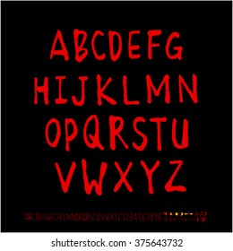 Alphabet & number / handwriting - vector