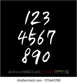 Alphabet & number / handwriting - vector