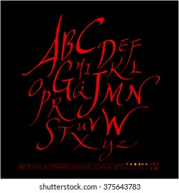 Alphabet & number / handwriting - vector