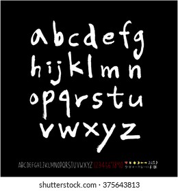 Alphabet & number / handwriting - vector