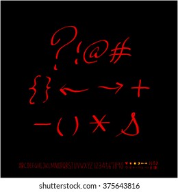 Alphabet & number / handwriting - vector
