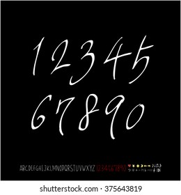 Alphabet & number / handwriting - vector
