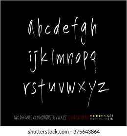 Alphabet & number / handwriting - vector