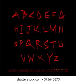 Alphabet & number / handwriting - vector