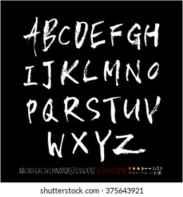 Alphabet & number / handwriting - vector
