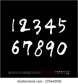 Alphabet & number / handwriting - vector