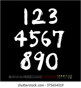 Alphabet & number / handwriting - vector